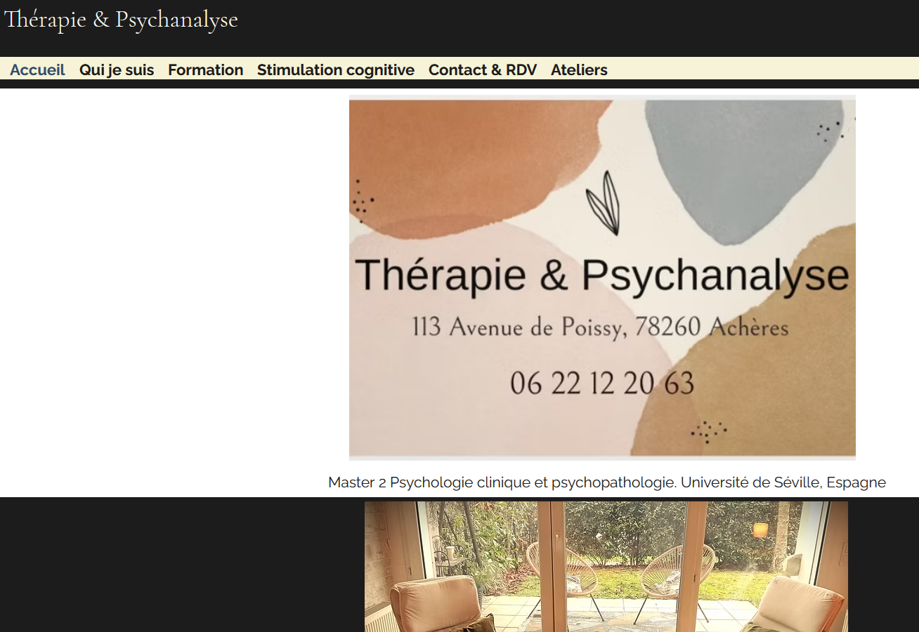 Ancien site Wix de Belen Martin thérapeute à Achères — lent et peu optimisé